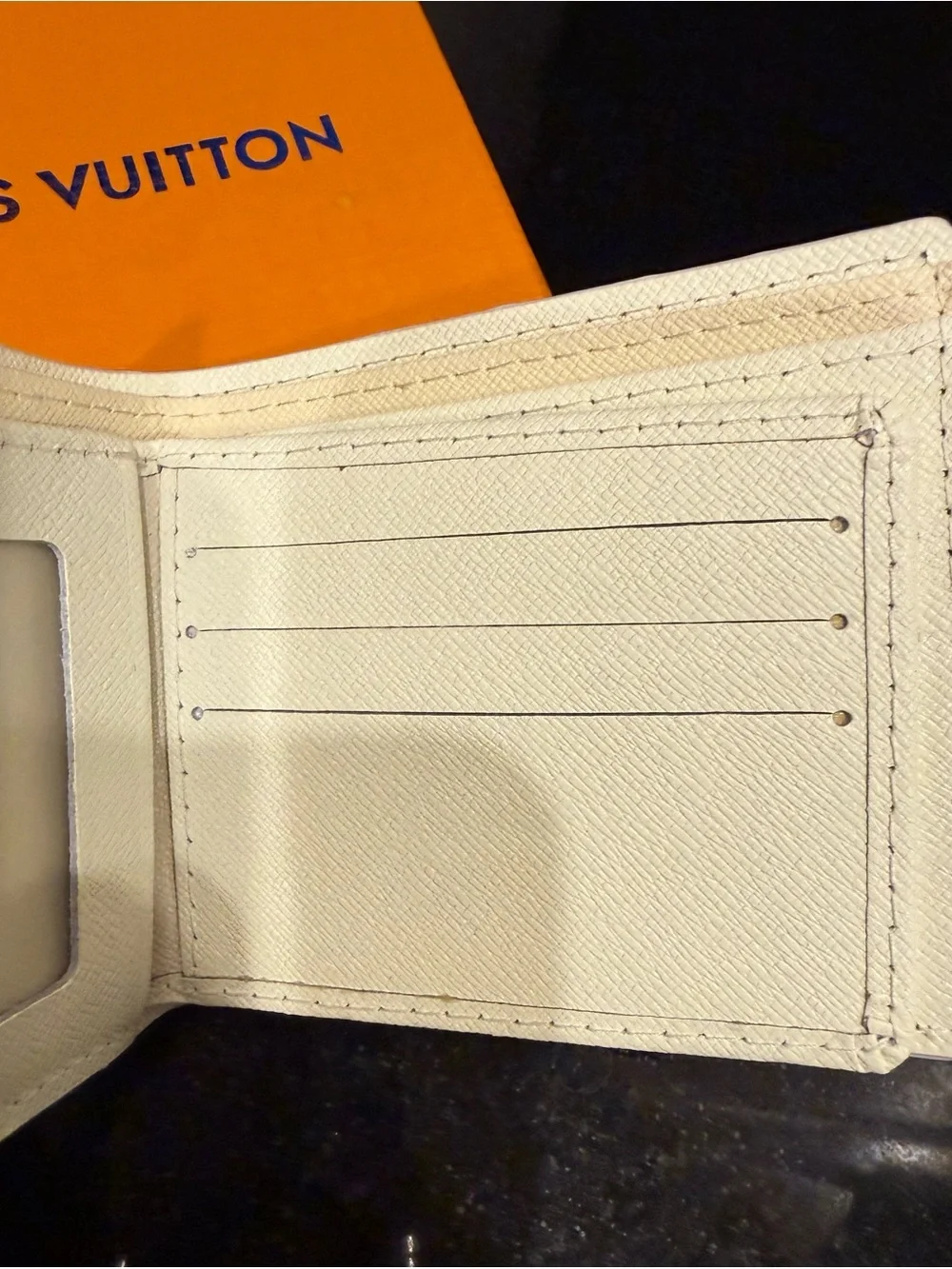 Louis Vuitton Tribute Customized Bifold Wallet | Cream/Black